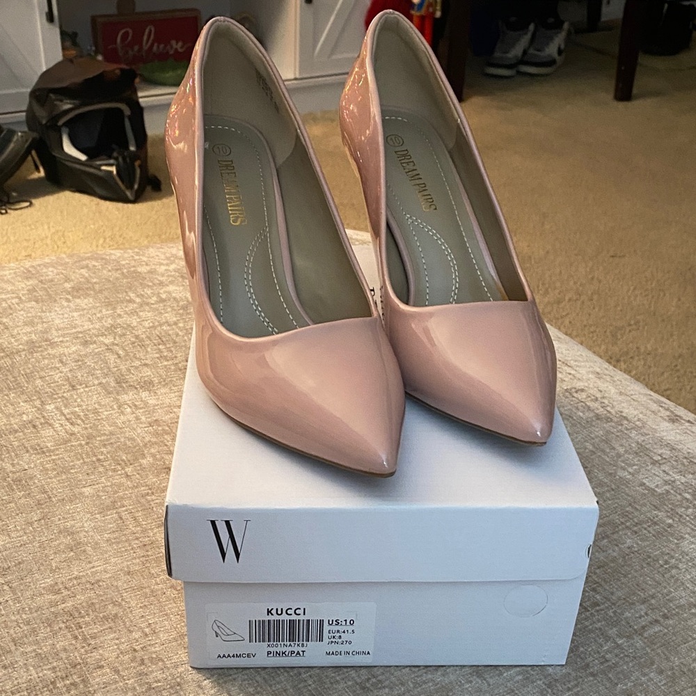 Dream Pairs Nude Pink Patent Heels